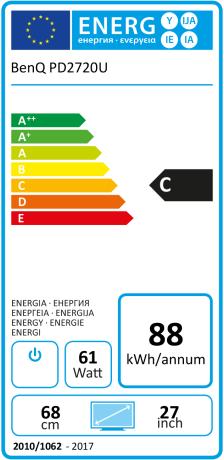 Energie-Label BenQ PD2720U (3840 x 2160 Pixel, 27")