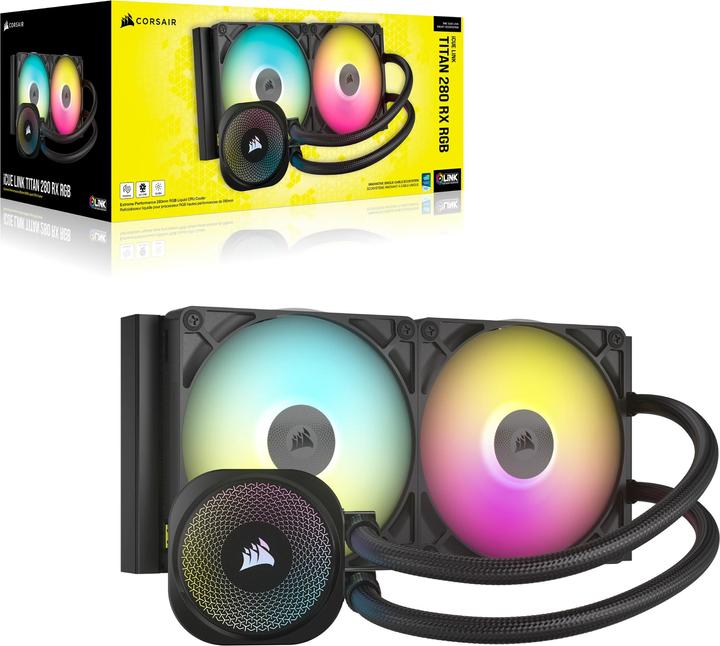 Immagine prodotto Corsair iCUE LINK TITAN 280 RX RGB AIO, radiatore da 280 mm, cooler per CPU a liquido