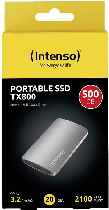Image du produit Intenso SSD 500GB TX800 1.8" USB 3.2 Gen1 Anthracite (500 Go)
