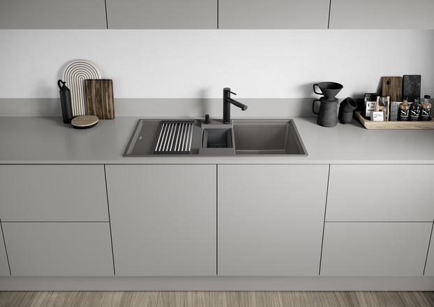Produktbild Blanco ADIRA 6 S | SILGRANIT schwarz | Einbauart: Einbau von Oben | reversibel | mit Ablauffernbedie (Einbauspüle, 100 cm, 50 cm)