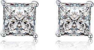 Moiss Elegant stud earrings with zircons E00014 - Dimension: 0.7 x 0.7 cm (L)