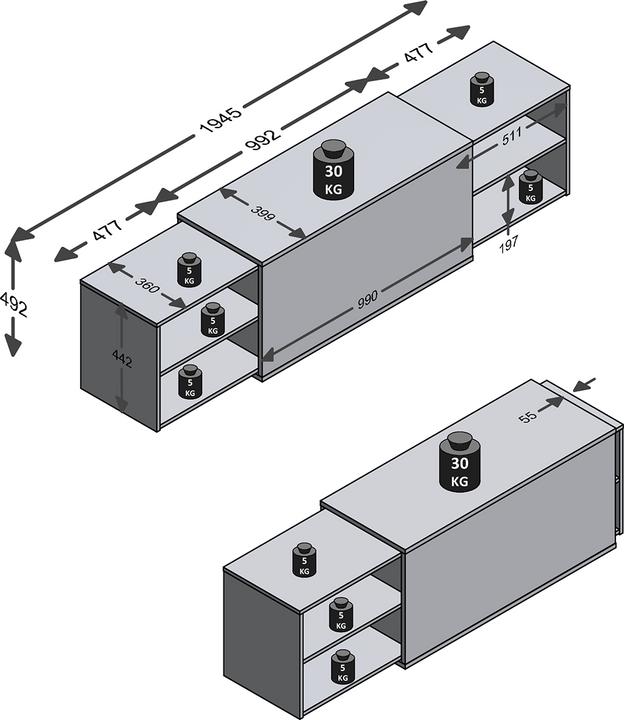 Actual product image FMD Möbel Tanner (194.5 x 40 x 49 cm)