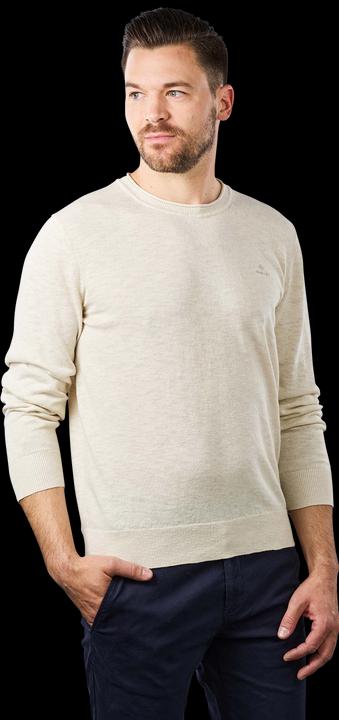 Image du produit GANT Cotton Linen Pullover Crew Neck putty (XL)