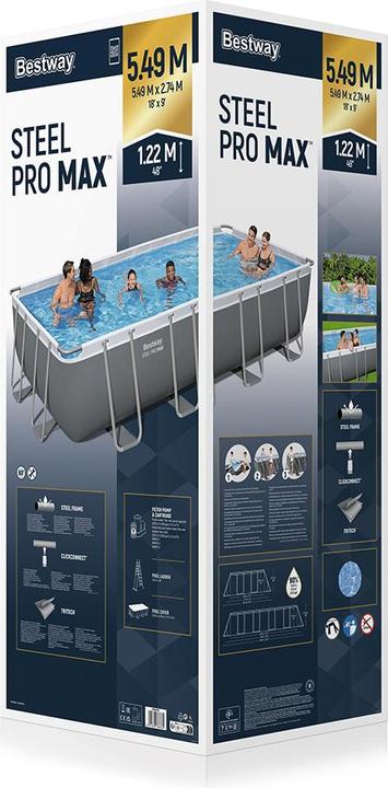 Produktbild Bestway Power Steel Frame Pool Komplett- Set, mit Sandfilteranlage, 549x274x122 (549 x 274 x 122 cm)