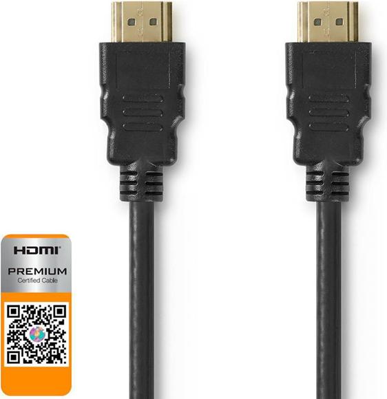 Image du produit Nedis Câble HDMI ultra-rapide de 2m avec Ethernet, plaqué or (noir) Prise en charge : 8K à 60H (2 m, HDMI)