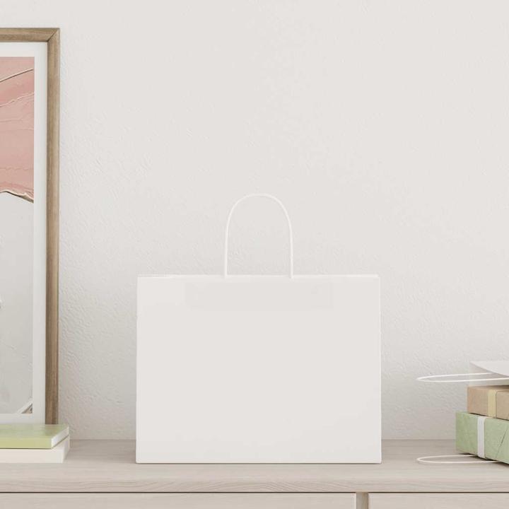 Image du produit VidaXL Sacs en papier kraft 250 pcs. avec anse Blanc 32x17x25 cm Sac en papier (Pochette cadeau, 250 x)