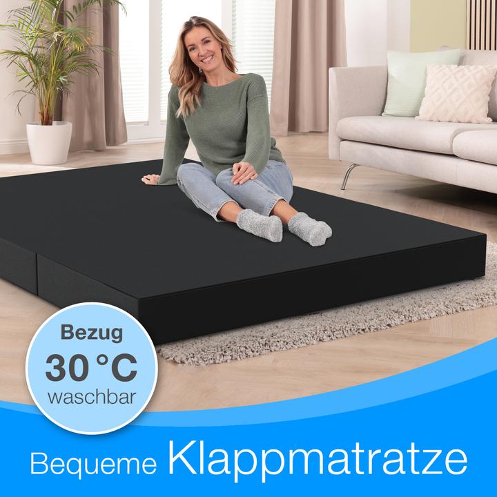 Produktbild Bestschlaf Klappmatratze, 3-teilige Faltmatratze, Reisebett, Gästematratze (140 x 195 cm, Schaumstoffkern)