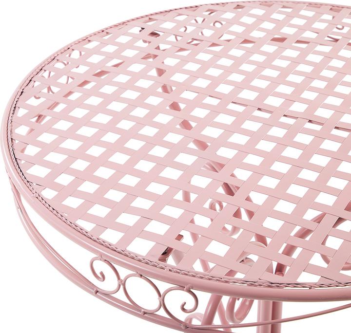 Actual product image Beliani Garden table pink metal 70 cm round ALBINIA (70 cm)