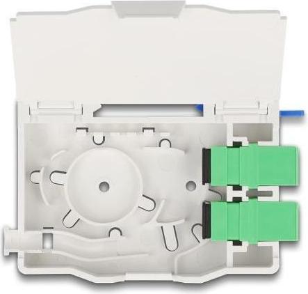 Produktbild Delock LWL Anschlussdose für Hutschiene mit Spleisshalter (Spleissbox)