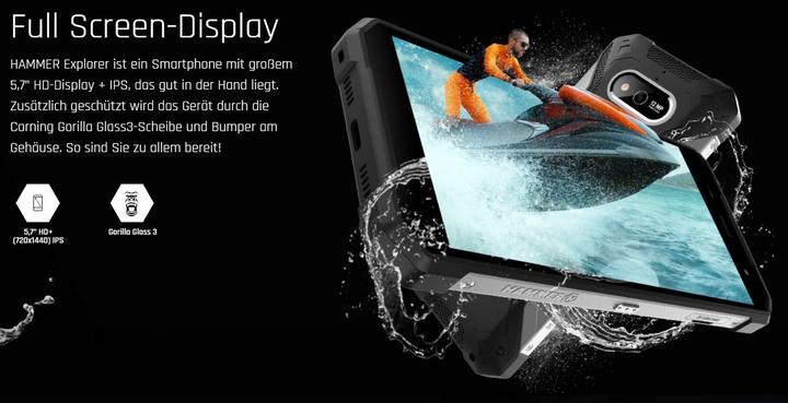 Actual product image Myphone HAMMER Explorer (5.72 inch) Dual SIM Android 9.0 USB Type-C (32 GB, Black, Orange, Dual SIM, 4G)