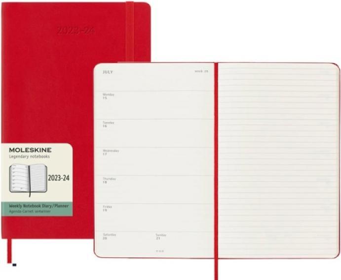 Actual product image Moleskine 18 months weekly note calendar 2023/2024, Large/A5, 1 Wo = 1 page, right lined (A5, English)