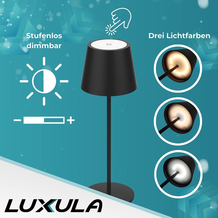 Actual product image Luxula LED rechargeable table lamp LX700160, 3W, 200lm, dimming and CCT function (200 lm)