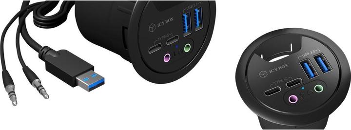 Actual product image Icy Box IB-HUB1403B (USB-A, 4 Ports)