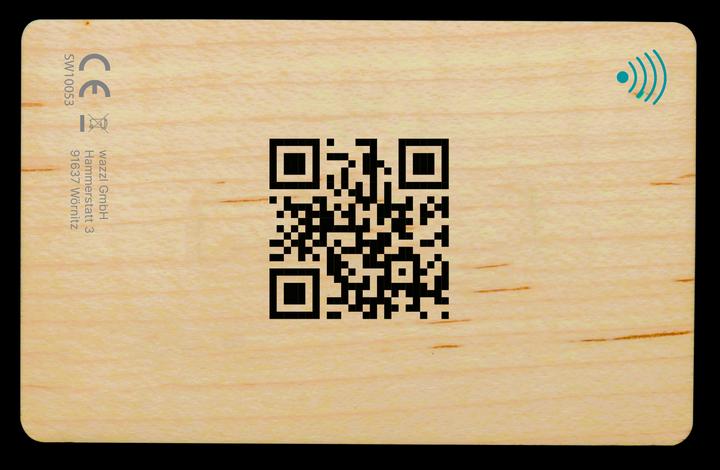 Produktbild wazzl personalisierbare Holzkarte - Digitale Visitenkarte NFC
