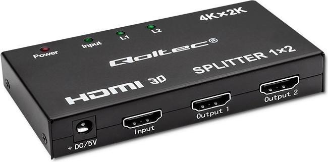 Immagine prodotto Qoltec 51796 Splitter HDMI attivo 2 x HDMI 4K x 2K | 3 4 Gbit/s