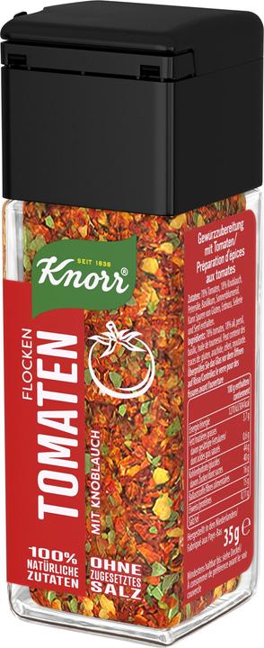 Produktbild Knorr 100% Natürlich Gewürzflocken Tomate, Gewürz Streuer zum Würzen von Tomatensuppen & Tomatensaucen (35 g)