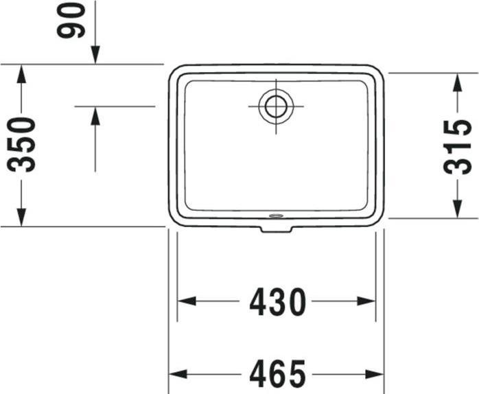 Produktbild Duravit Einbauwaschtisch VERO m ÜL o HLB 430x315mm o Hahnloch weiss WG (315 mm, 430 mm)