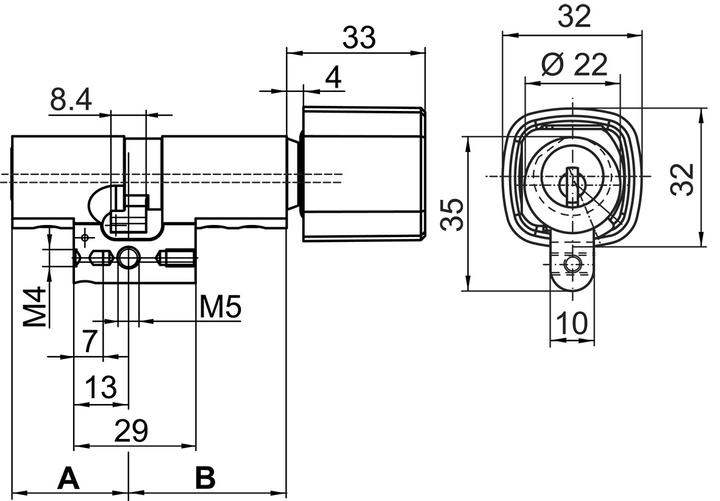 Actual product image Kaba Rotary knob cylinder star type M1519 A (Rotary knob cylinder)