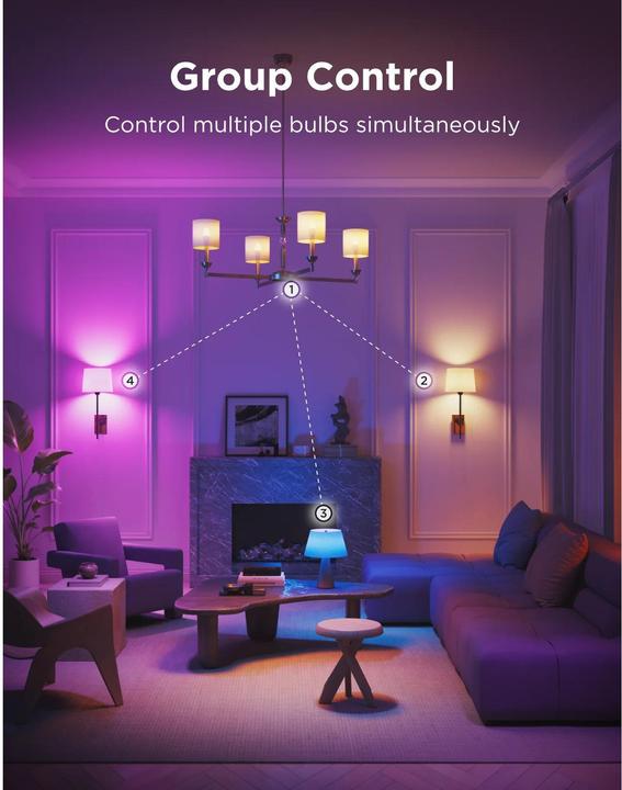 Produktbild Govee Smart Light Bulb E14, RGBWW, CRI groesser als (E14, 5 W, 450 lm, 1 x, F)