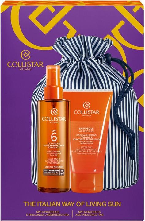 Collistar CS Sun - Giftset Supertanning Moisturizing Dry Oil Spf 6 (Sonnenöl, Bis SPF 10, 200 ml)