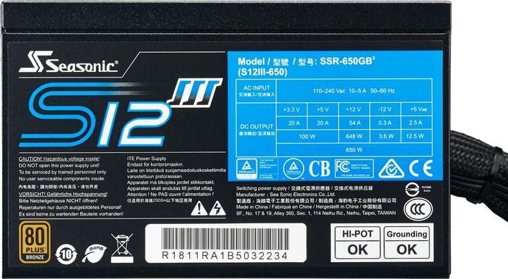 Produktbild Seasonic S12III (500 W)