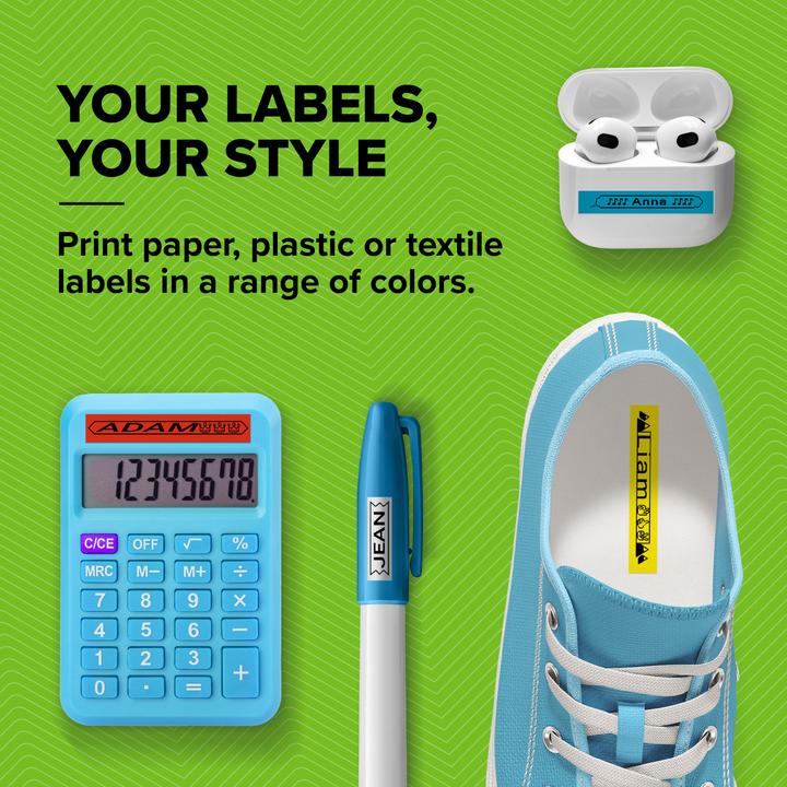 Actual product image Dymo Plastic ribbon black on yellow (1.20 cm, Yellow)