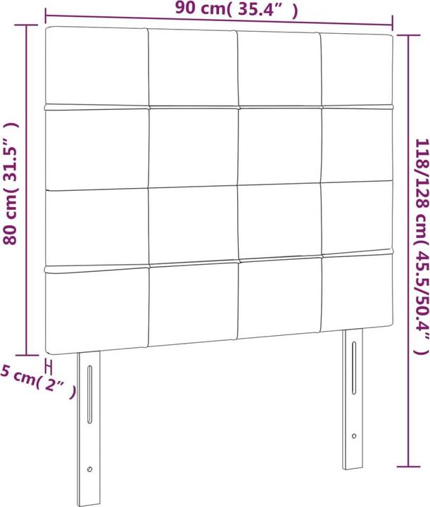 Actual product image VidaXL Alyssa (90 x 5 x 128 cm)