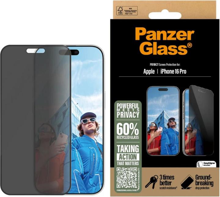 Image du produit PanzerGlass Ajustement ultra-large (1 pièce(s), Apple iPhone 16 Pro)