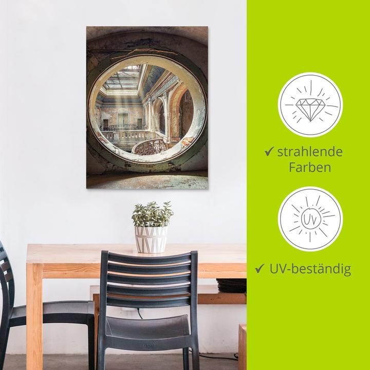 Produktbild Artland Verlassene Orte Sonnenstrahlen Fenster U4YD (60 x 80 cm)