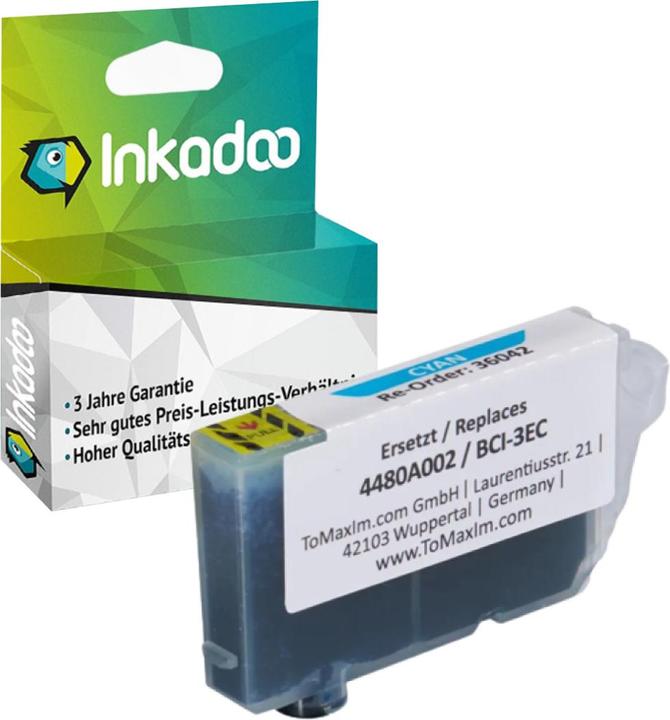 Actual product image Inkadoo Print Cartridges compatible with Canon 4480A002 / BCI-3EC Ink Cartridge, cyan Cyan (C)