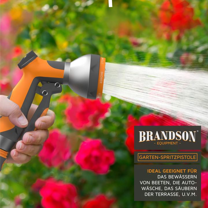 Produktbild Brandson Multifunktionsbrause, Garten Handbrause mit 7 Sprühprofilen, Spritzpistole mit Gardena kompatibel