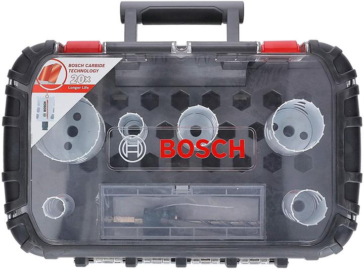 Actual product image Bosch Professional Zubehör Hole saw set Universal. Endurance for Heavy Duty.Carbide. 8-pcs. (22 mm, 25 mm, 35 mm, 40 mm, 68 mm, 51 mm)