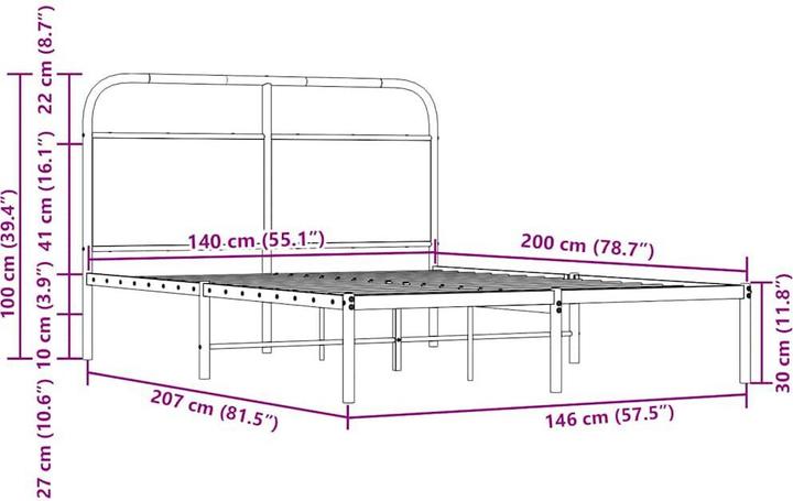 Actual product image VidaXL Bed frame without mattress (140 x 200)