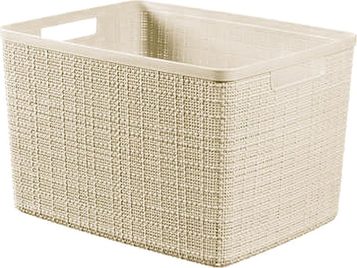 Curver Basket Jute 100% Plastic Recycled Rectangular, White Red, L: 20 l (20 l)