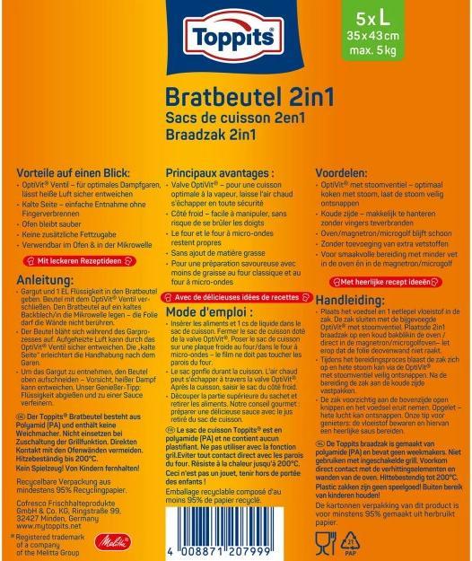 Immagine prodotto Toppits Sacchetto per friggere 2in1 (5 x)