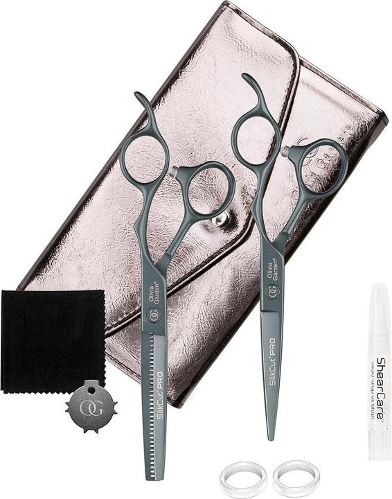 Produktbild Olivia Garden SilkCut PRO 2er Set Charcoal HS 5,75"/MS EUR RH LTE (14.61 cm)