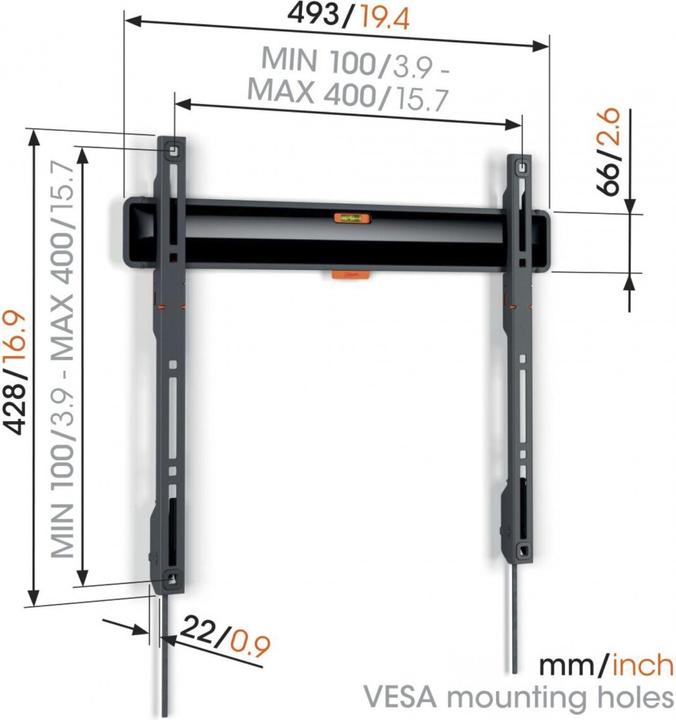 Image du produit Vogels TVM 3405 (Mur, 77", 50 kg)