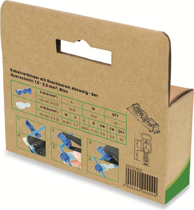 Productafbeelding Quadrios 2011C403 2011C403 Aftakconnector flexibel: 1-2,5 mm² stijf: 1-2,5 mm² Aantal polen (num): 2 20 st.