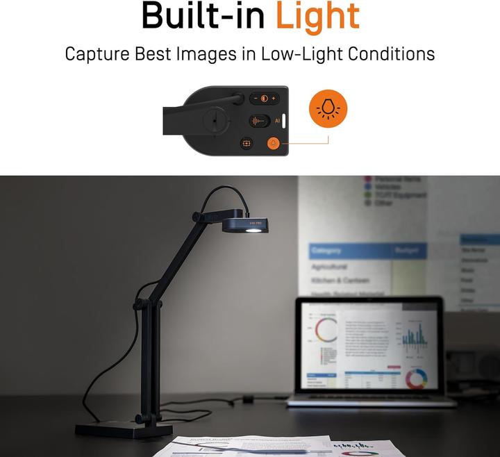 Actual product image Ipevo DOK V4K Pro 120 USB Ultra HD 8MP Micro Light grey (4K, 44 x 33 cm)