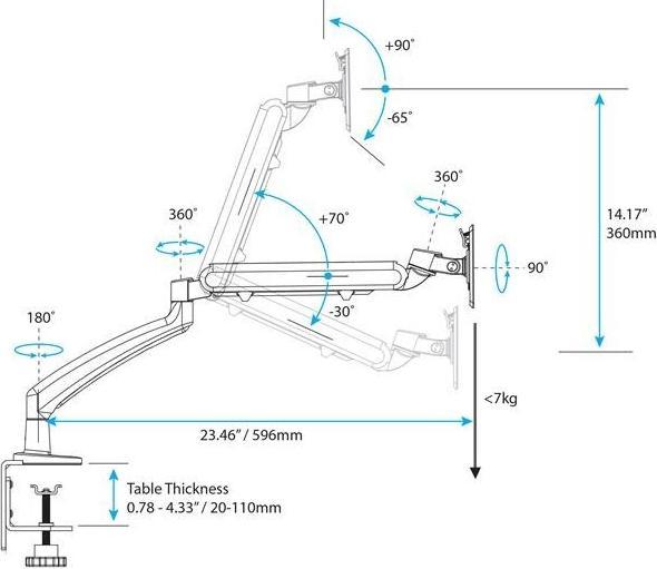 Produktbild StarTech Articulating Monitor Arm (Tisch, 26")