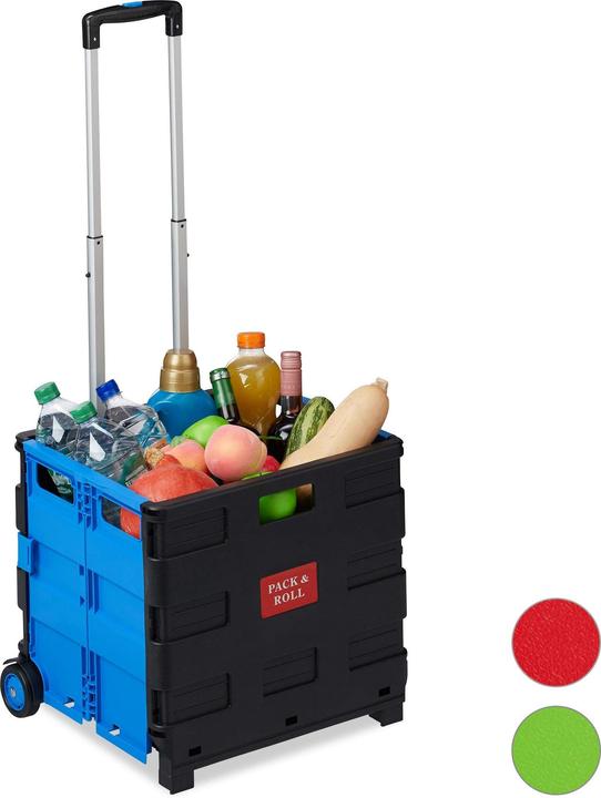 Actual product image Relaxdays Folding Shopping Trolley, Telescopic Handle