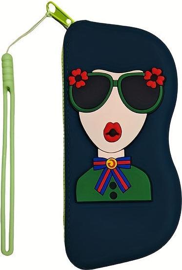 Immagine prodotto Only-Bags.Store 1Stück. Silikon-Brillenetui mit Riemen - Tragbarer Reise-Organizer für Brillen, Lippenstift