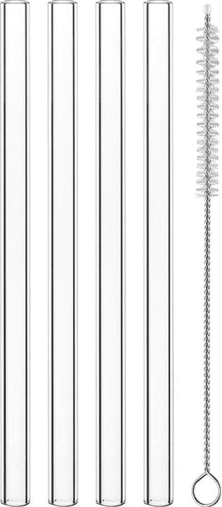 Actual product image Nachtmann Glass drinking straw short Set/4 with brush (4 x)