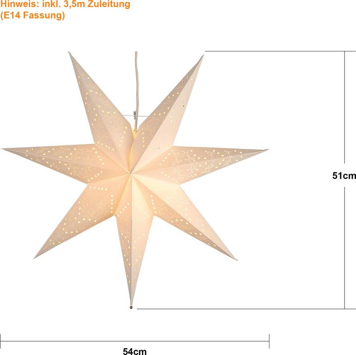 Produktbild Star Trading Papiersterne zum Aufhängen | Weihnachtsstern Fenster | Papierstern Beleuchtet | Weihnac