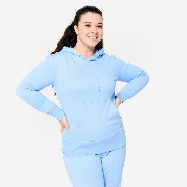 Produktbild Domyos Hoodie Damen Baumwolle - hellblau (XL)
