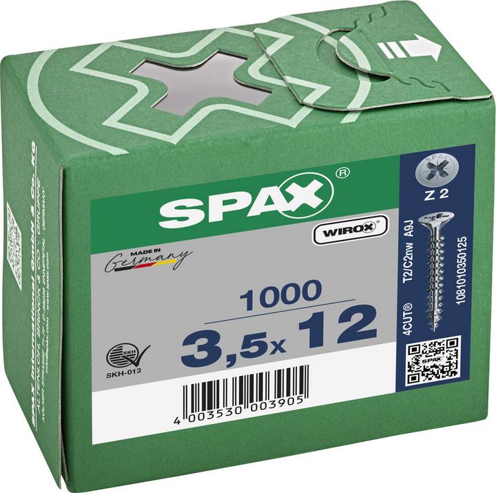 Actual product image Spax Chipboard screws SK PZ2 3,5x12 mm (1000 Screws per piece)