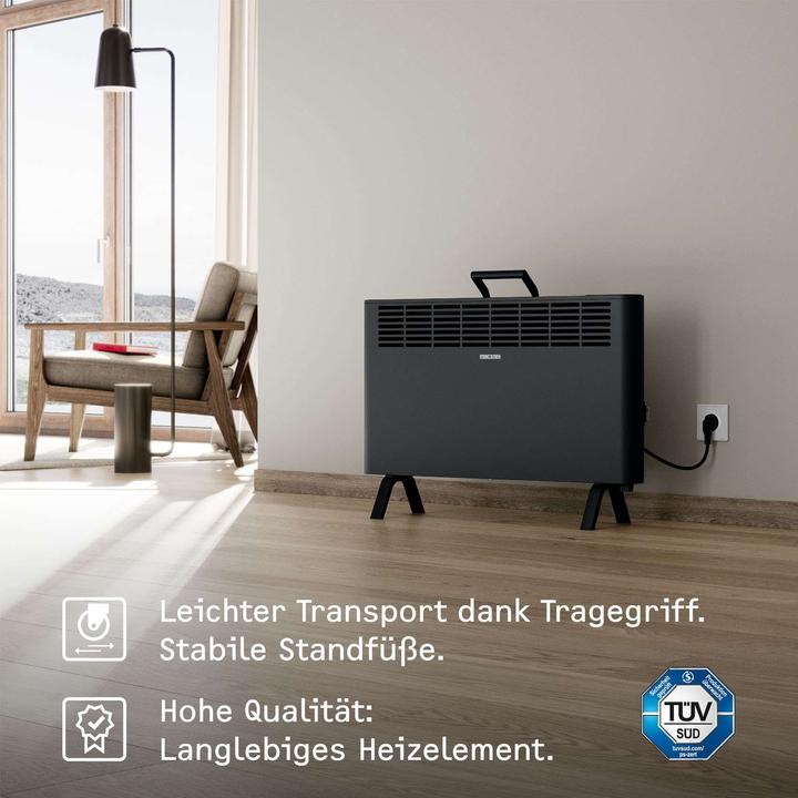 Produktbild Stiebel Eltron Elektroheizung engergiesparend, Standgerät CNS-B 2000 Plus LCD move, 2 kW für ca. 25 m², TÜV geprüft (2000 W)
