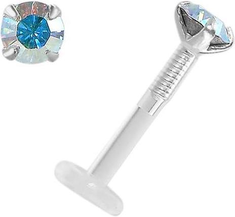Produktbild Bijouteria Piercing für Lippe/Tragus (Bioplast, Silber 925, Swarovski Kristall)