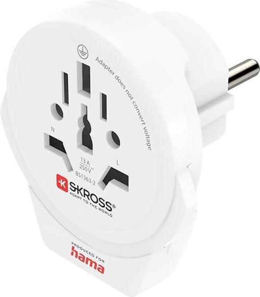Produktbild Hama Reiseadapter World to Europe USB für 2- und 3-polige Geräte, 1x USB