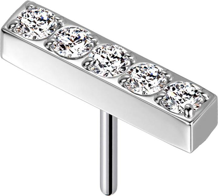 Immagine prodotto Star Piercing Barre d'argento senza fili con cristalli d'argento (Acciaio chirurgico 316Senza ottone, senza ottoneTitanio G23)